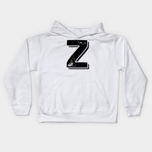 Capital Letter Z Name Initial Monogram Kids Hoodie